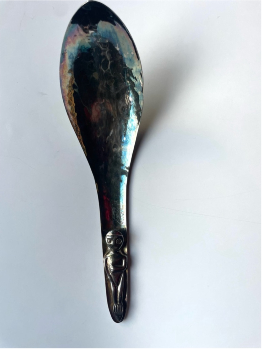 Vintage Totem Serving Spoon Silver Plated Decorative